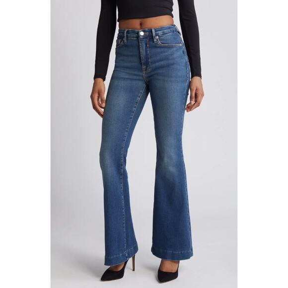 Good American Good Legs Flare Jeans - Size 2/28 - Picture 2 of 12